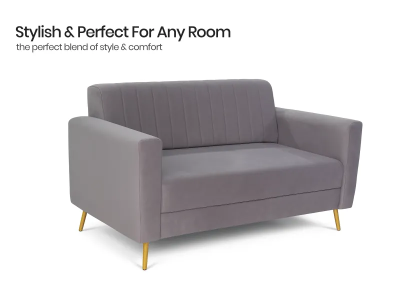 Tulip Upholstered Sofa Set Grey Color